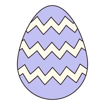 Groovy Easter egg with pattern. Vintage hippie psychedelic clipart. Stock Illustration