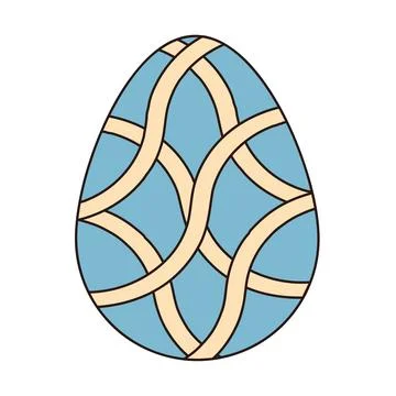 Groovy Easter egg with pattern. Vintage hippie psychedelic clipart. Stock Illustration