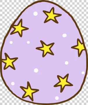 Groovy Easter Egg Star Pattern Doodle Hand Drawn Stock Illustration