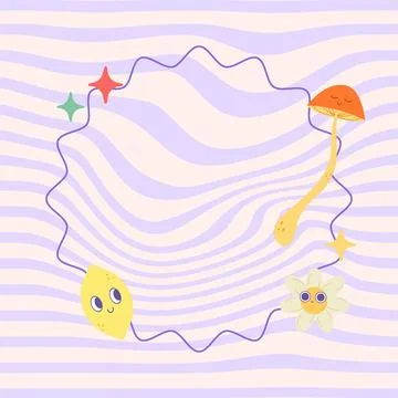 Groovy frame with background for text. Vector illustration Stock Illustration