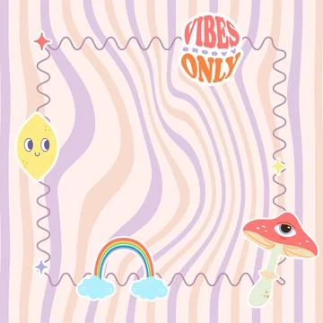 Groovy frame with background for text. Vector illustration Stock Illustration