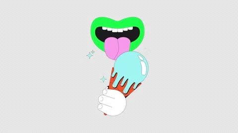 Groovy funky ice cream flash message success animation Stock Footage 332271913