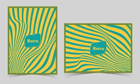 Groovy hippie 70s backgrounds. Retro 60s background. Vintage striped posters Stock Illustration