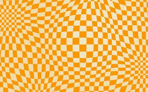 Groovy hippie 70s vector background. Chessboard pattern Stock Illustration
