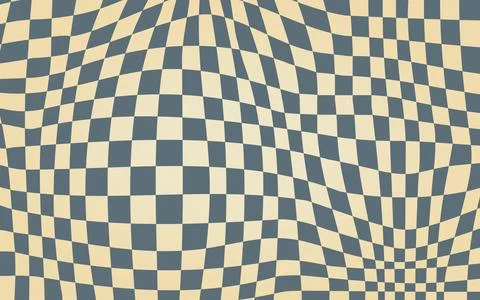 Groovy hippie 70s vector background. Chessboard pattern Stock Illustration