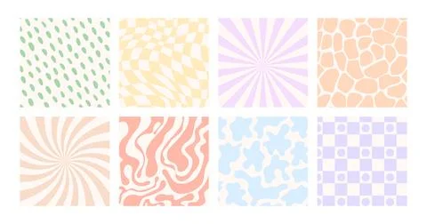 Groovy hippie chessboard pattern. Retro 60s 70s Stock Illustration