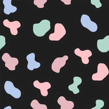 Groovy Lava Lamp Seamless Pattern. Psychedelic Fluid Drops Vector Background  Stock Illustration