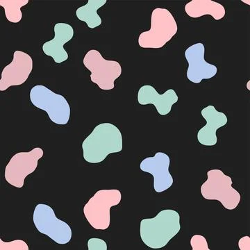 Groovy Lava Lamp Seamless Pattern. Psychedelic Fluid Drops Vector Background  Illustrazione stock