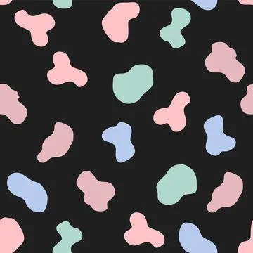 Groovy Lava Lamp Seamless Pattern. Psychedelic Fluid Drops Vector Background  Stock Illustration
