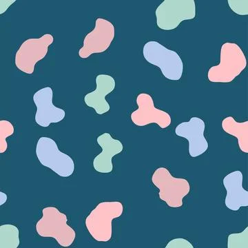 Groovy Lava Lamp Seamless Pattern. Psychedelic Fluid Drops Vector Background  Stock Illustration