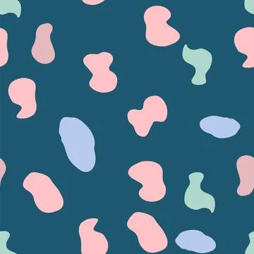 Groovy Lava Lamp Seamless Pattern. Psychedelic Fluid Drops Vector Background  Stock Illustration