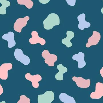 Groovy Lava Lamp Seamless Pattern. Psychedelic Fluid Drops Vector Background  Stock Illustration