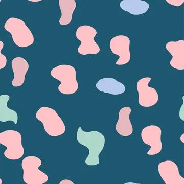 Groovy Lava Lamp Seamless Pattern. Psychedelic Fluid Drops Vector Background  Illustrazione stock