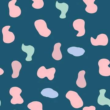 Groovy Lava Lamp Seamless Pattern. Psychedelic Fluid Drops Vector Background  스톡 일러스트