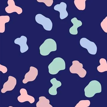 Groovy Lava Lamp Seamless Pattern. Psychedelic Fluid Drops Vector Background  Stock Illustration