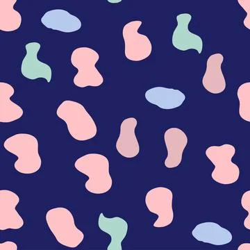 Groovy Lava Lamp Seamless Pattern. Psychedelic Fluid Drops Vector Background  Stockillustratie