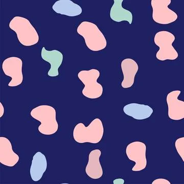 Groovy Lava Lamp Seamless Pattern. Psychedelic Fluid Drops Vector Background  Stock Illustration