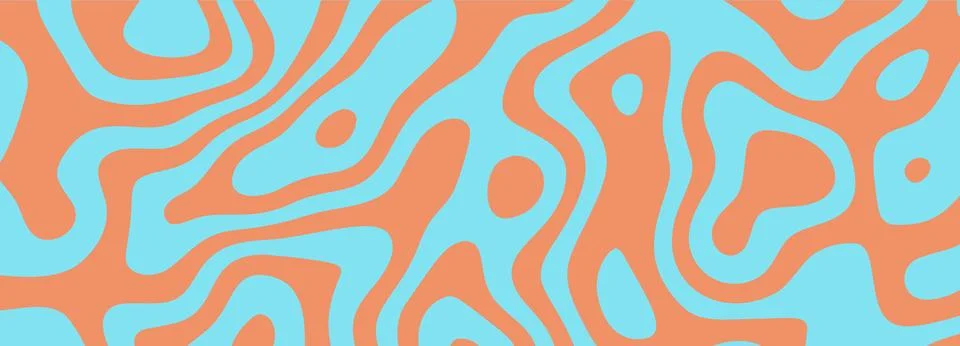 Groovy liquid pattern with trippy waves and vintage distortion Stock Illustration