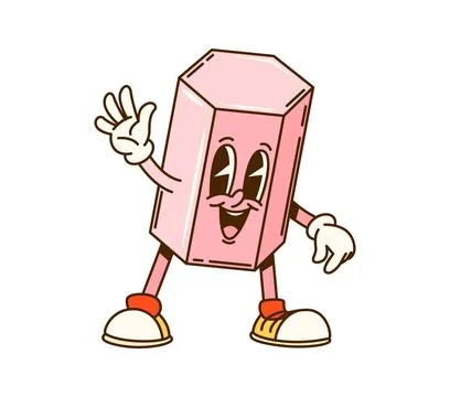 Groovy math geometric hexagonal prism figure Stock Illustration