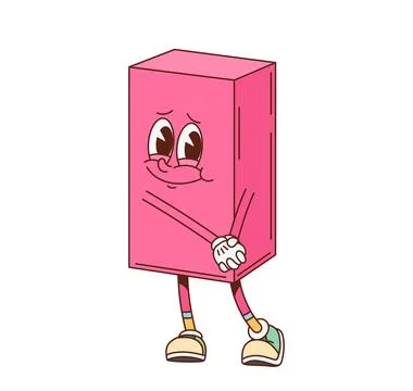 Groovy math rectangle geometric figure character Stock Illustration