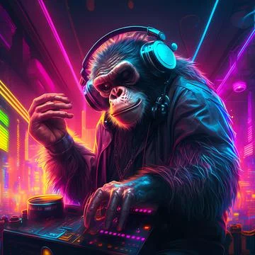 Groovy monkey Stock Illustration