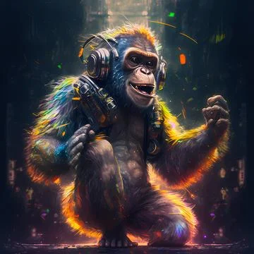 Groovy monkey Stock Illustration