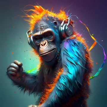 Groovy monkey Stock Illustration