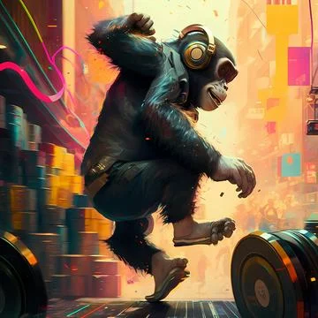 Groovy monkey Stock Illustration