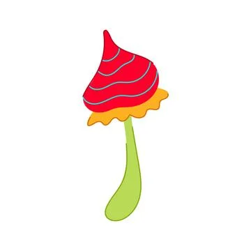 Groovy mushroom vector illustration creating a vibrant psychedelic design Stock Illustration