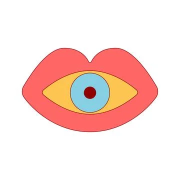 Groovy psychedelic eye イラスト素材