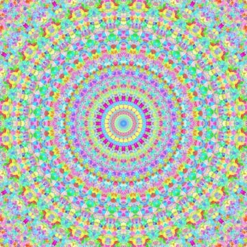 Groovy Psychedelic Rainbow Mandala Stock Illustration