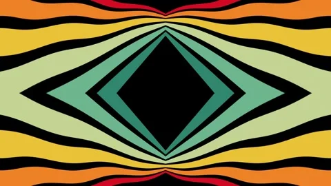 Groovy retro animation with waving bold lines in old color palette. Creating Stock Footage 308015367