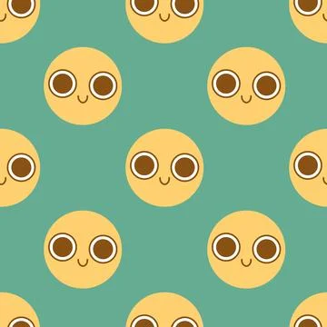 Groovy smiley patter seamless. Vector illustration textile Stock Illustration