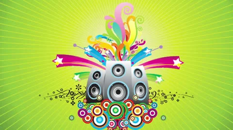 Groovy speakers. Alpha matte Stock Footage 23027702