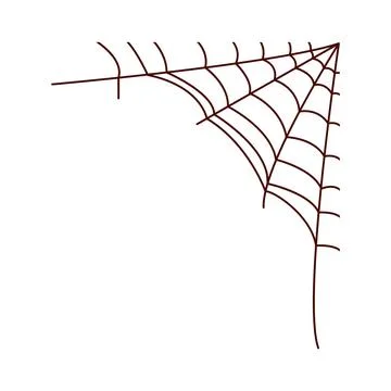Groovy spider web in corner for Halloween party Ilustración de archivo