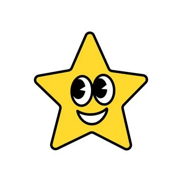 Groovy star character vector illustration. Stock Illustration