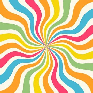 Groovy Stripes, Acid Vector Background, Abstract Geometric Texture Stock Illustration