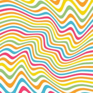 Groovy Stripes, Acid Vector Background, Abstract Geometric Texture Stock Illustration