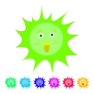 Groovy sun character vector cartoon graphic Stock Illustration