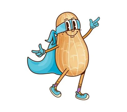 Groovy superhero peanut bean with a funky vibe Ilustração Stock