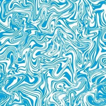 Groovy swirl vector seamless pattern. Blue wavy background in psychedelic retro 스톡 일러스트