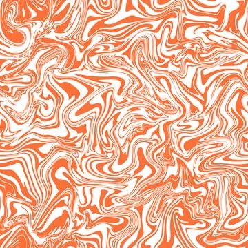 Groovy swirl vector seamless pattern. Bright orange wavy background in 스톡 일러스트
