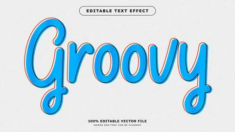 Groovy Vintage editable text effect Retro classic style premium vector Illustrazione stock