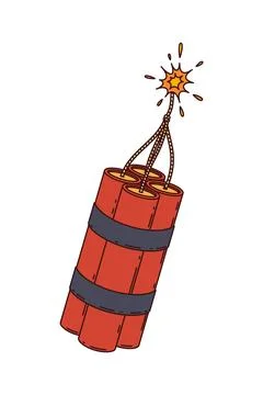 Groovy wild west dynamite bundle with burning fuse Stock Illustration