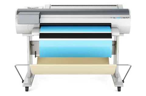 Großformatdrucker, Plotter mit botswanischer Flagge. 3D-Rendering Wide for.. Fotos de archivo