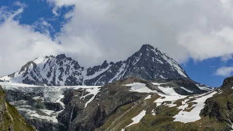 Grossglockner alpine spring time lapse Stock Footage 122441838