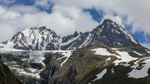 Grossglockner alpine spring time lapse Stock Footage 122442776