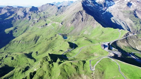 GROSSGLOCKNER HIGH ALPINE ROAD Austria, drone footage 4K Pro Res D Log Rec.709 Stock Footage 280746246