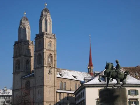 Grossmunster Cathedral Stock Photos