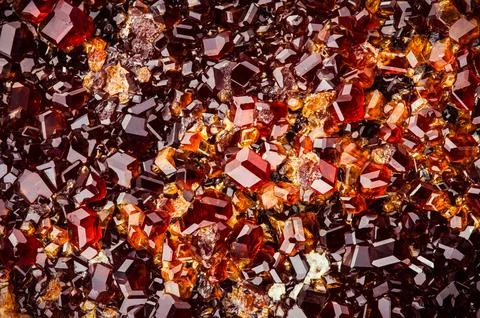 Grossular (red garnet) cluster Stock Photos